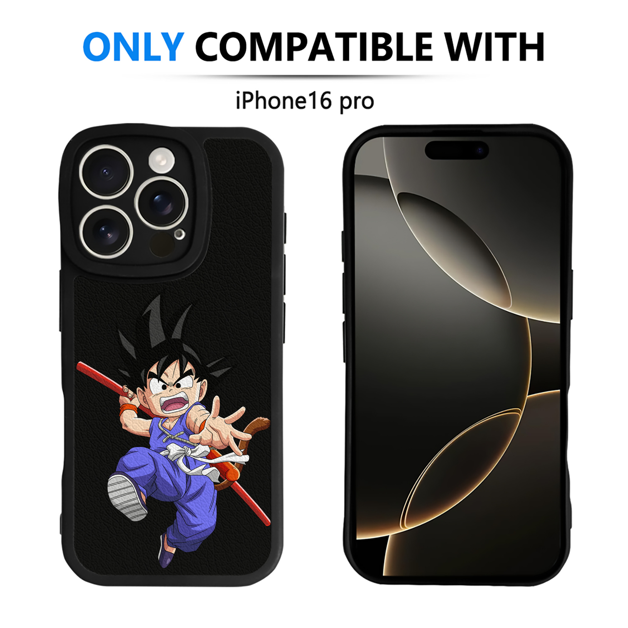 （画像用） ドラゴンボール 孫悟空（そん ごくう）Son Goku カカロット DRAGON BALL Kakarotto 【iPhone 16シリーズ対応】シリコンスマホケース（レザー調） 材質：シリコン